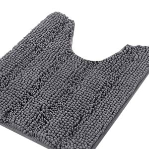 Smarcute 1 Piece U-shape 50cm x 50cm Non-slip Thick Soft Chenille Bath Mat Rug Grey
