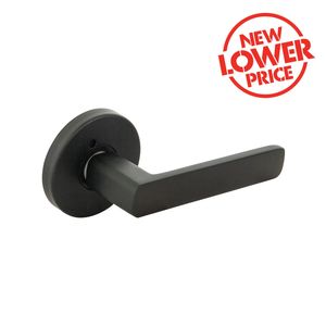 Ikonic San Fran Matte Black Privacy Lever Set - Privacy Matte Black