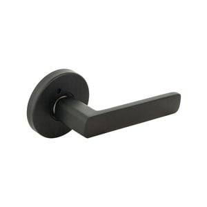 Ikonic San Fran Matte Black Privacy Lever Set - Privacy Matte Black
