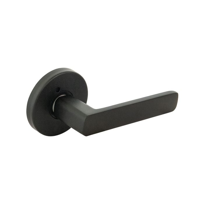 Ikonic San Fran Matte Black Privacy Lever Set - Privacy Matte Black