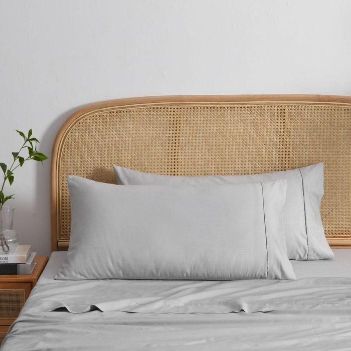 Dreamaker 1500tc Cotton Rich King Pillowcase Twin Pack - Dove Grey