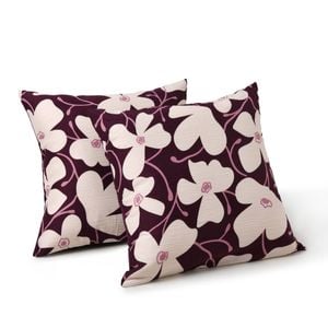 Dreamaker Ezra Floral Printed European Pillowcase Cherry Twin Pack