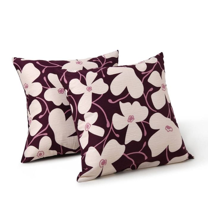 Dreamaker Ezra Floral Printed European Pillowcase Cherry Twin Pack