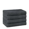 LINENOVA 4 Pack Bath Towel Set 100% Cotton Extra Soft Towels 68 x 132cm - Charcoal
