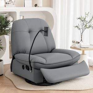 Artiss Manual Swivel Rocker Recliner with Usb Ports Rocking Chair Nursery Living Room Sofa Lounge