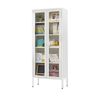 ITONOV bookcase with glass door display cabinet bookshelf 1800*700*350 - white