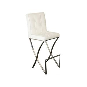 Oliver White Leather Barstool