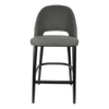 Durafurn 750mm High Anthracite Fabric Semifreddo Bar Stool with Black Beech Wood Legs