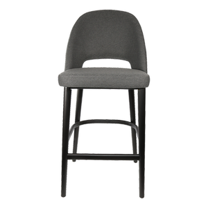 Durafurn 750mm High Anthracite Fabric Semifreddo Bar Stool with Black Beech Wood Legs