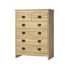 Oikiture Tallboy 6 Chest of Drawers Dresser Natural
