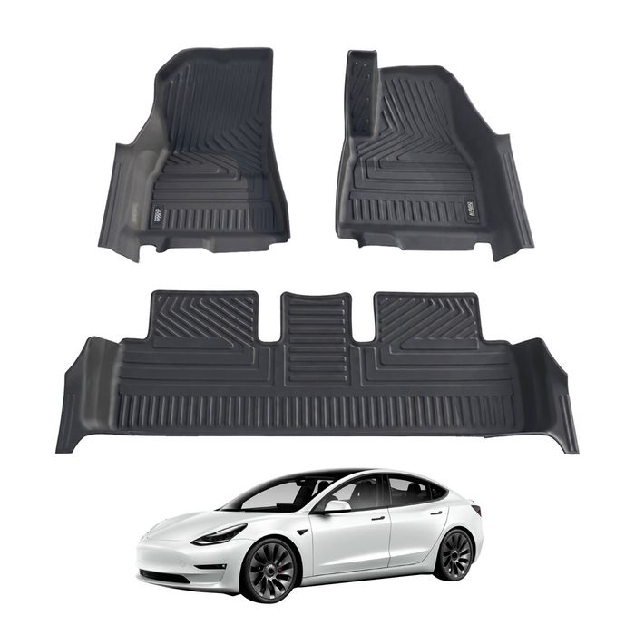 AUSGO Car Floor Mats for Tesla Model 3 2019-2023 All-Weather Floor Liners