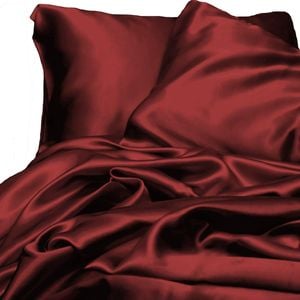 Satin Sheet Set - Wine Red