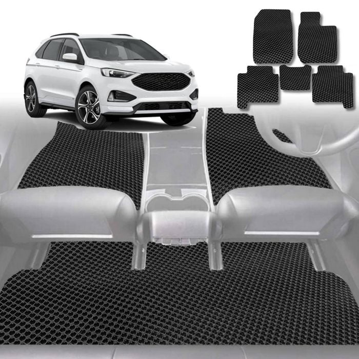 6D Diamond Car Floor Mats for Ford Endura 2018-2020-Full Set-Black-Outback GT