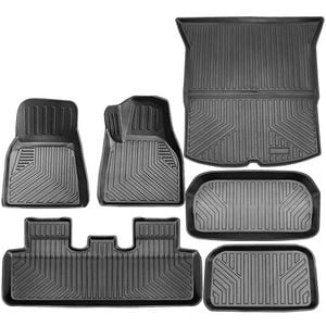 Provecta Tesla Model Y 2021 To 2025 Tpe Floor Mats And Boot Liner Full Set Black