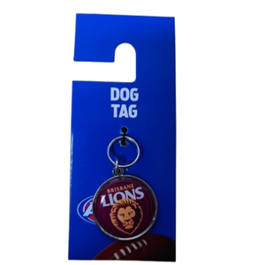 AFL Pet ID Tag - Brisbane Lions - Engravable - 30mm diameter
