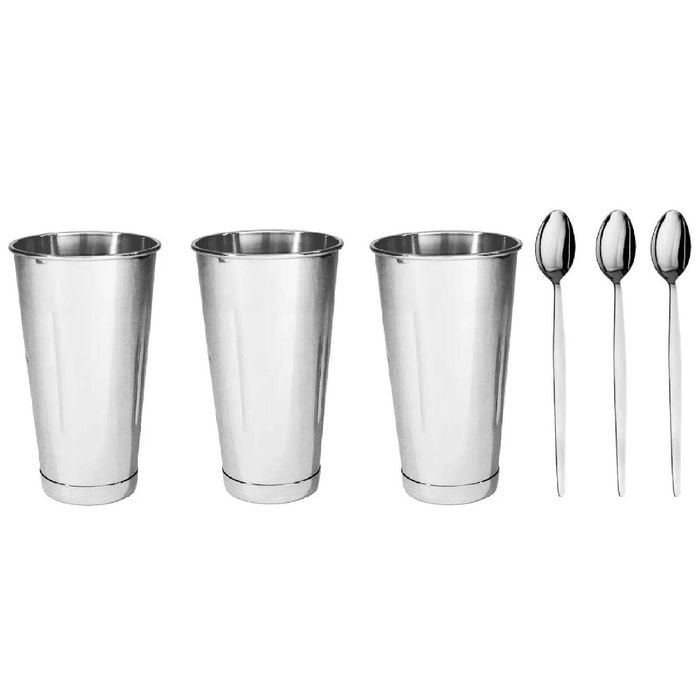 3 Milkshake Cups + 3 Soda Spoons
