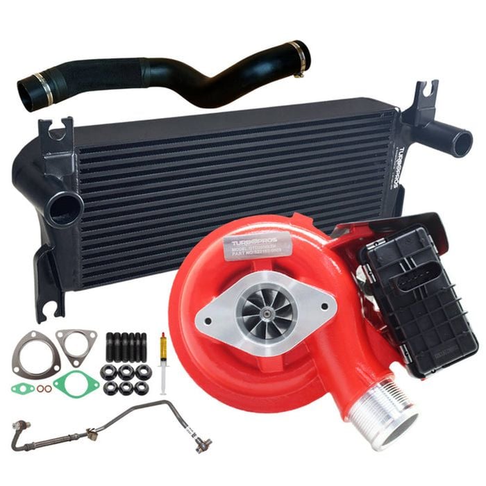 GEN1 High Flow Turbo Charger With 106mm Intercooler & Hoses And Genuine Oil Feed Pipe For Mazda BT-50 3.2L 2015 Onwards