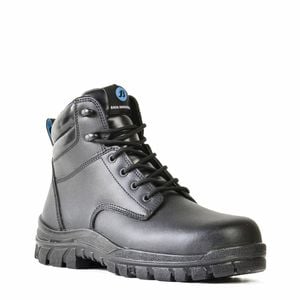 Bata Industrials Black Saturn Leather Lace-Up Safety Boot - Size 10.5