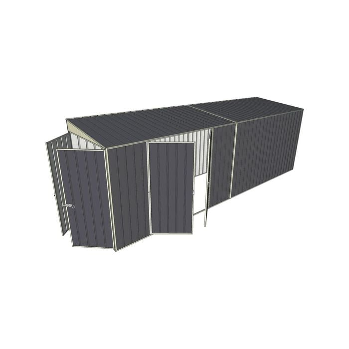 Build-a-Shed 1.5 x 6 x 2m Skillion Double Hinged Side Doors Shed - Grey
