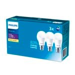 Philips A60 B22 LED 1150Lm Warm White 11W Globe - 3 Pack
