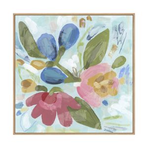 Artey | Bouquet Bounce II - Framed Canvas - Natural Frame - 120 x 120cm