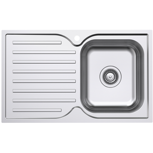 Everhard 780mm Stainless Steel Classic Square 1TH RH Single Bowl And Drainer