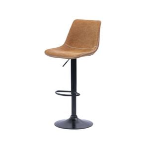 Urban Style Gary Bar Stools Gas Lift Black Metal Tan Pu Pair