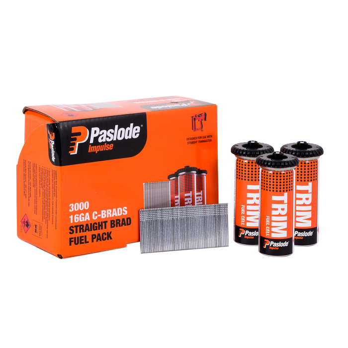 Paslode 38 x 1.6mm C38 Impulse Brad With Fuel - 3000 Pack