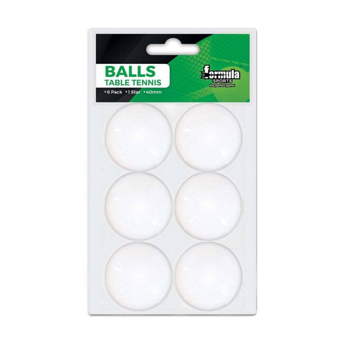 6pc Formula Sports 40mm Table Tennis Balls Set Ping Pong Game Training White