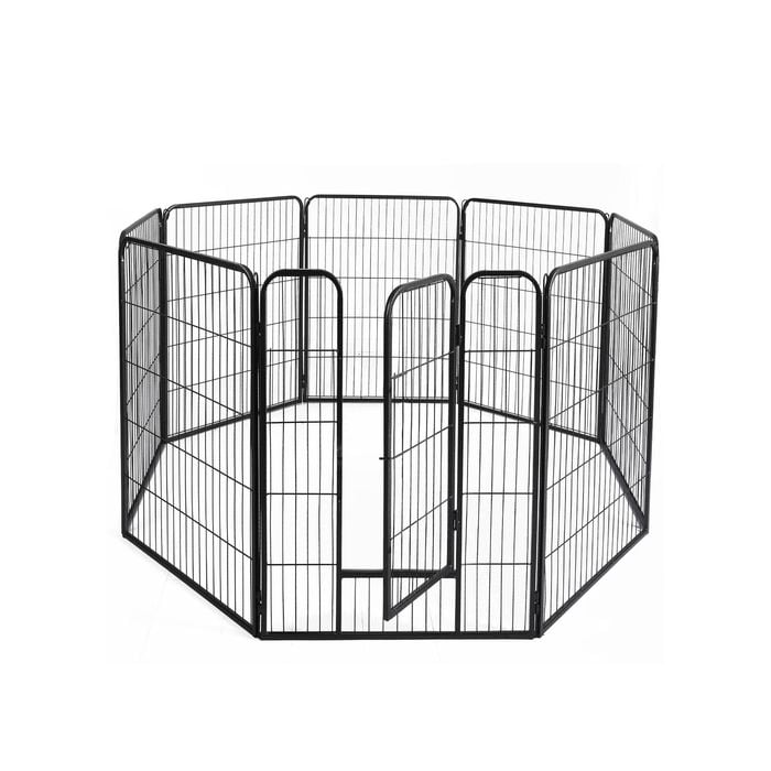 Pawz 48" Double Door Pet Crate With Divider Black