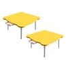 SOGA 2X Yellow Minimalist Cat Ear Portable Floor Table