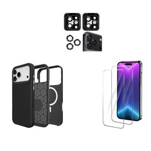 Icoverlover For Iphone 17 Pro Max Case Compatible With Magsafe Tough Black + 2x Screen + 2x Camera Lens Protectors