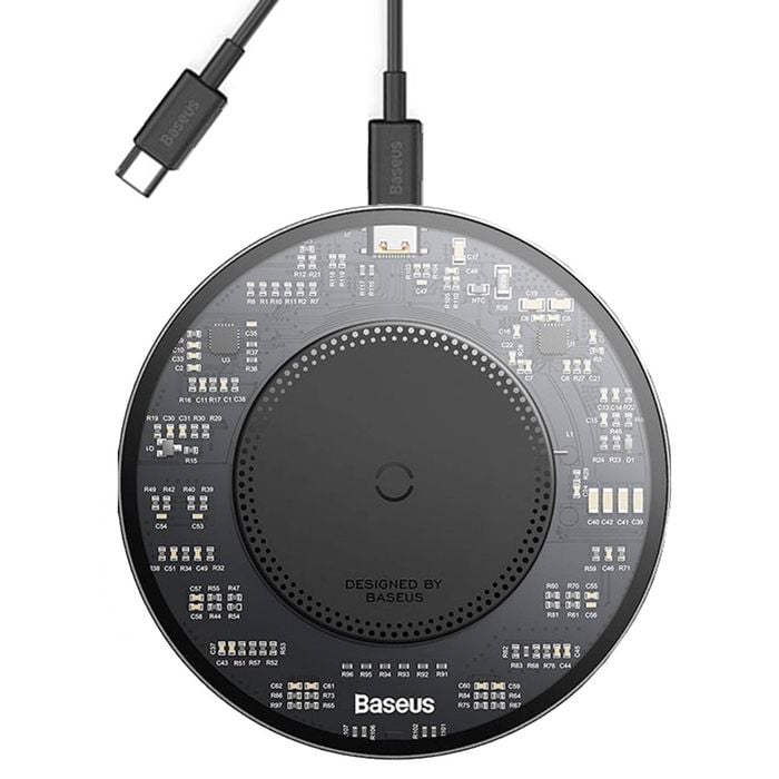 Baseus 15W Fast Charging Magnetic Wireless Phone Charge Pad - Black