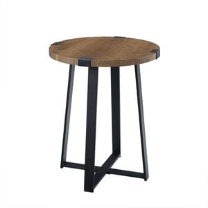Criterion 450mm Dark Oak Side Table with Black Frame