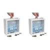 2PK Splosh Saving For My Dream Wood Fund Change Box 18x18cm Square - White