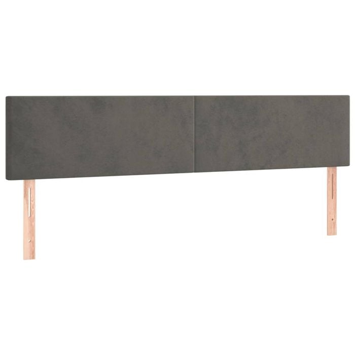 vidaXL Headboards Bedroom Furniture Wall Bed Header 2 pcs Dark Grey 80 cm Velvet