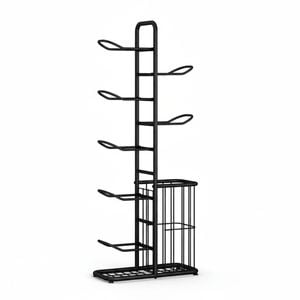 Sports Equipment Storage Organizer with Ball Gear Rack for Tennis, Basketball, Baseball, Football