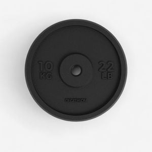 Decathlon | Weight Training 10 Kg 28 Mm 80% Recycled Cast Iron Plate - 10kg