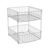 Flexi Storage Home Solutions White 2 Tier Wide Pull Out Basket