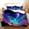 3D Pink Blue Aurora Girl Star Sky Quilt Cover Set Bedding Set Duvet Cover Pillowcases SF19
