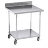 Soga 80cm Stainless Steel Bench with Backsplash & Wheels