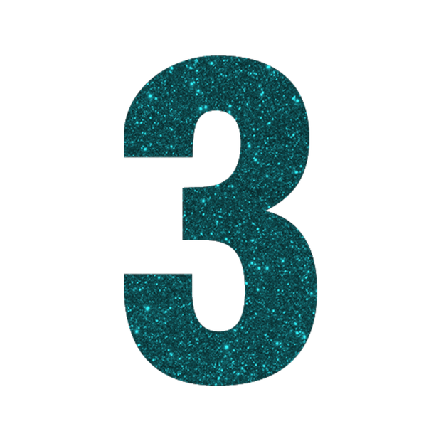 Glitter green number 3.