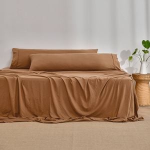 Dreamaker Superfine Washed Microfibre Body Pillowcase Twin Pack - Rust