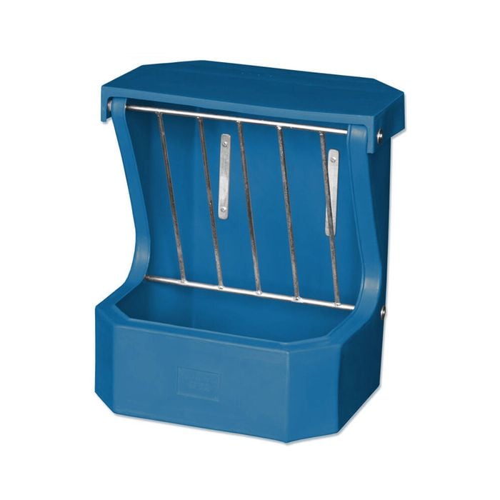 AgBoss Equine and Livestock Hay Rack Feeder With Lid 66x57cm Teal