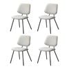 Oikiture 4x Dining Chair Vintage Retro Polyester Kitchen Padded Lounge White