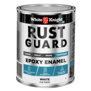 White Knight Rust Guard 1L White Flat Epoxy Enamel Paint