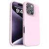 Silicone Phone Case For iPhone 15 Pro Max Shockproof Microfiber Lining - Pink