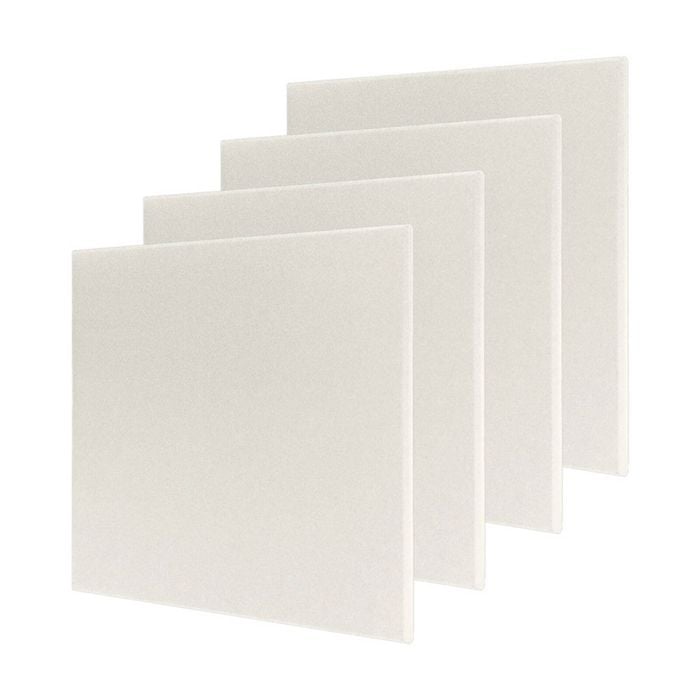 4x Fibreglass Acoustic Room Treatment Sound Panels 600x600x25mm 1.4sqm White