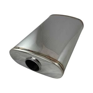 Redback 2-1/4" Performance Muffler Offset/centre - 9" X 4" Oval, 14" Long, 304 Ss