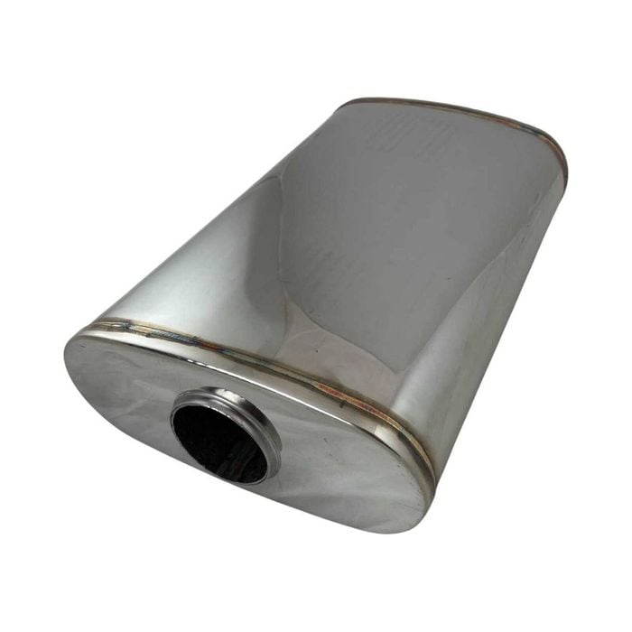 Redback 2-1/4" Performance Muffler Offset/centre - 9" X 4" Oval, 14" Long, 304 Ss